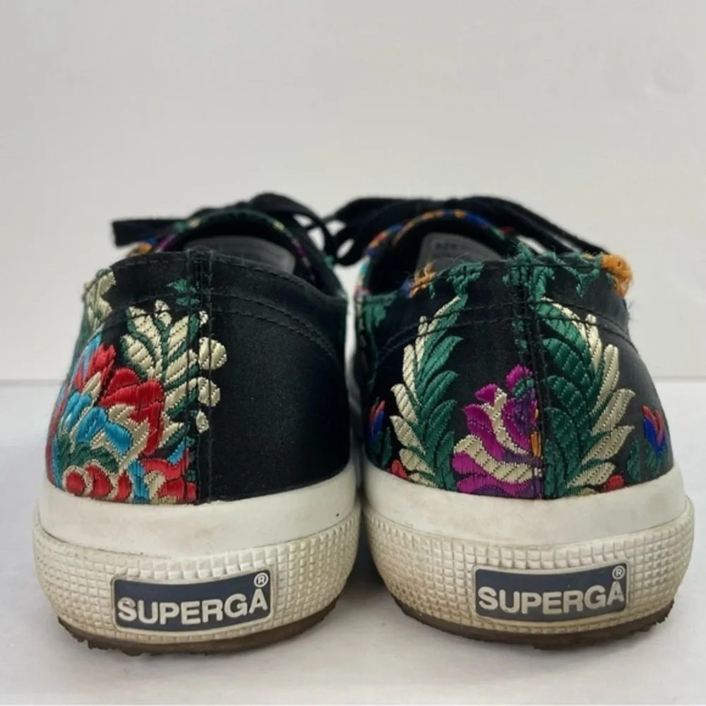 Superga 2750 Black Satin Mandarin Embroidery Sneakers‎ - Picture 7 of 16